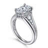 Bruno - 14K White Gold Oval Diamond Engagement Ring - 0.3 ct