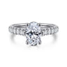 Luciole - 14K White Gold Oval Diamond Engagement Ring - 0.6 ct