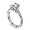 Luciole - 14K White Gold Oval Diamond Engagement Ring - 0.6 ct