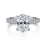 Luciole - 14K White Gold Oval Diamond Engagement Ring - 0.58 ct