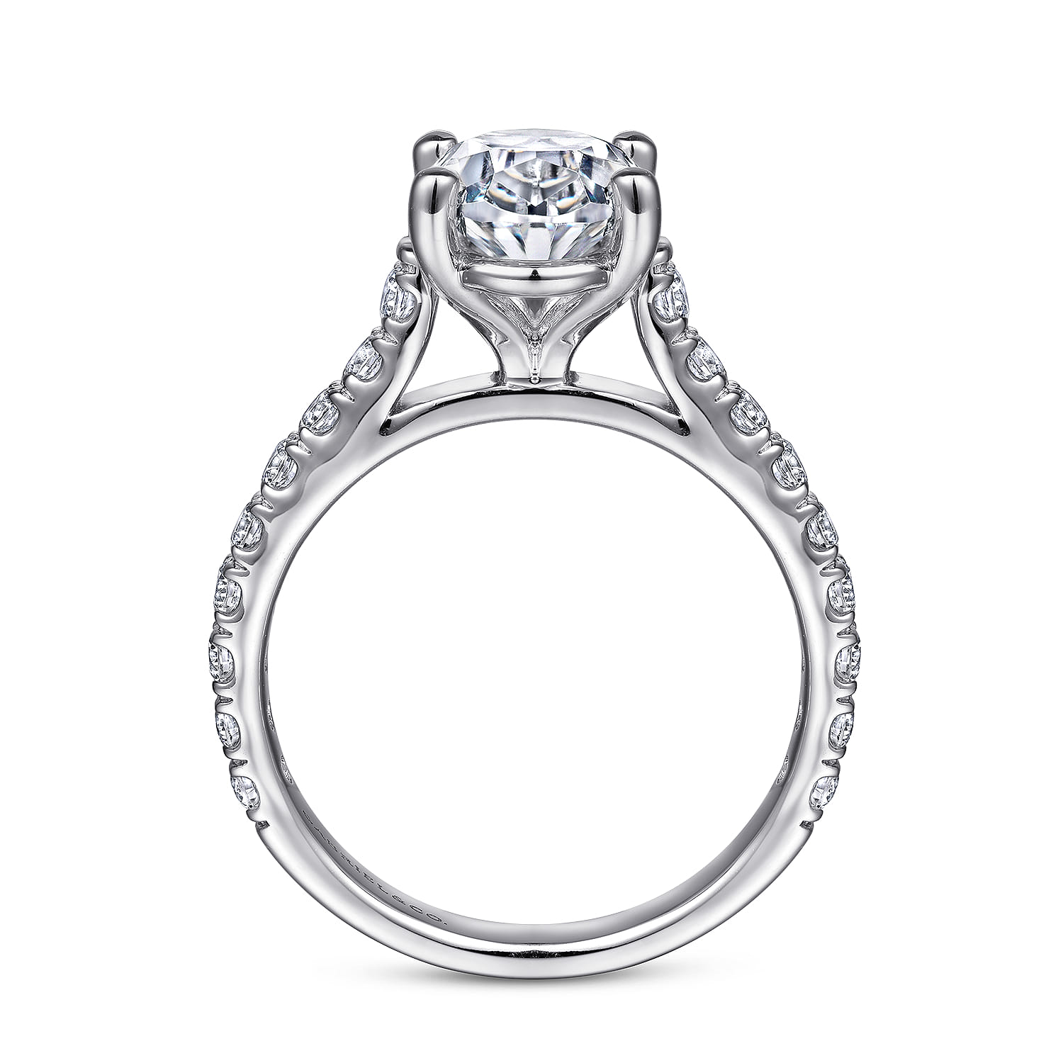 Luciole - 14K White Gold Oval Diamond Engagement Ring - 0.58 ct - Shot 2