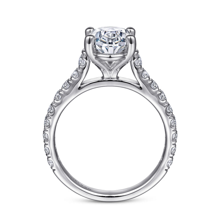Luciole - 14K White Gold Oval Diamond Engagement Ring - 0.58 ct - Shot 2