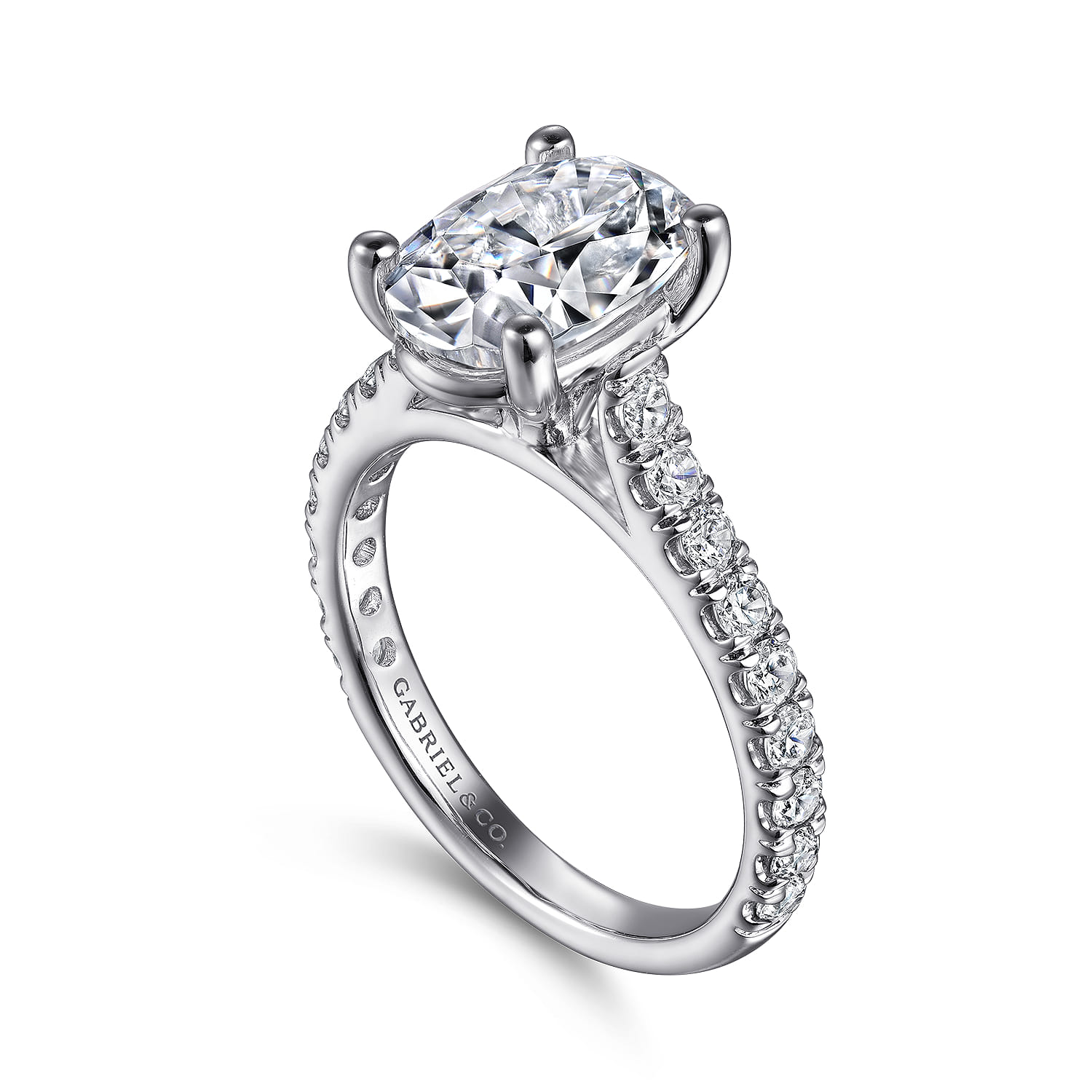 Luciole - 14K White Gold Oval Diamond Engagement Ring - 0.58 ct - Shot 3