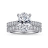 Luciole - 14K White Gold Oval Diamond Engagement Ring - 0.58 ct