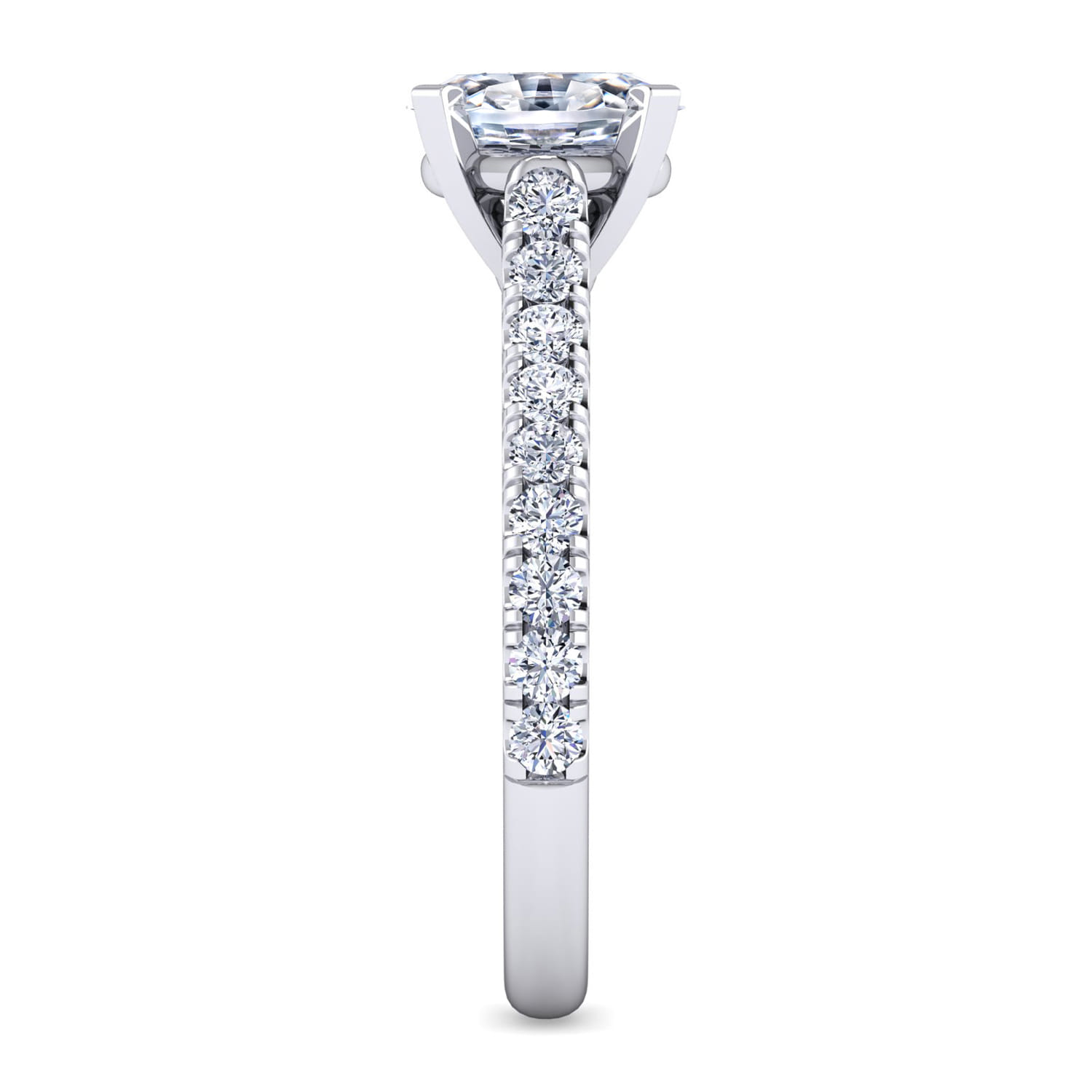 Erica - 14K White Gold Oval Diamond Engagement Ring - 0.51 ct - Shot 5