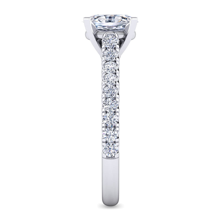 Erica - 14K White Gold Oval Diamond Engagement Ring - 0.51 ct - Shot 5