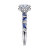 Damiana - 14K White Gold Oval Sapphire and Diamond Engagement Ring - 0.3 ct