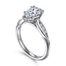 Quinn - 14K White Gold Pear Shape Diamond Channel Set Engagement Ring - 0.1 ct