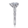 Quinn - 14K White Gold Pear Shape Diamond Channel Set Engagement Ring - 0.1 ct