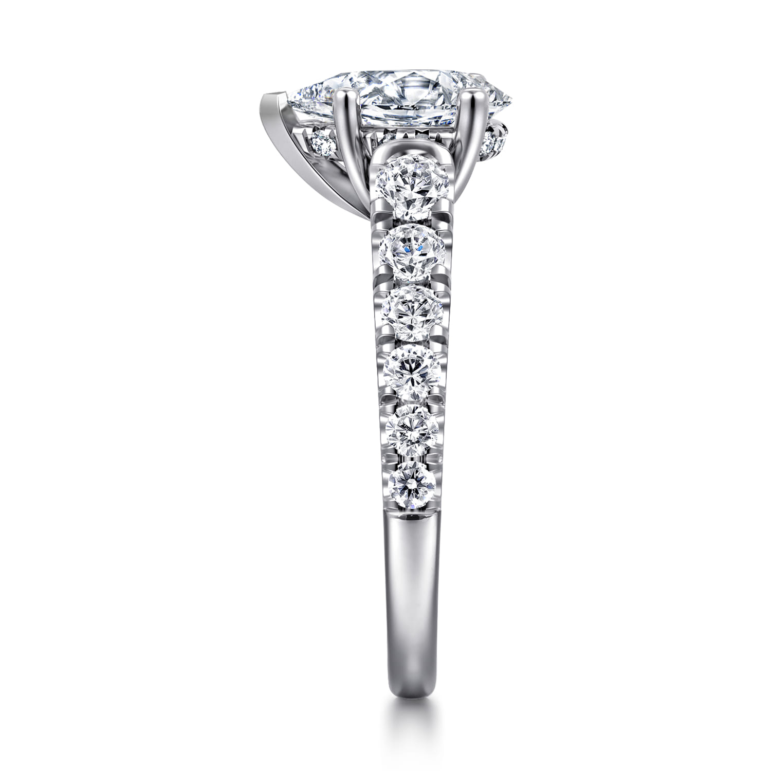 Piper - 14K White Gold Pear Shape Diamond Engagement Ring - 0.77 ct - Shot 5
