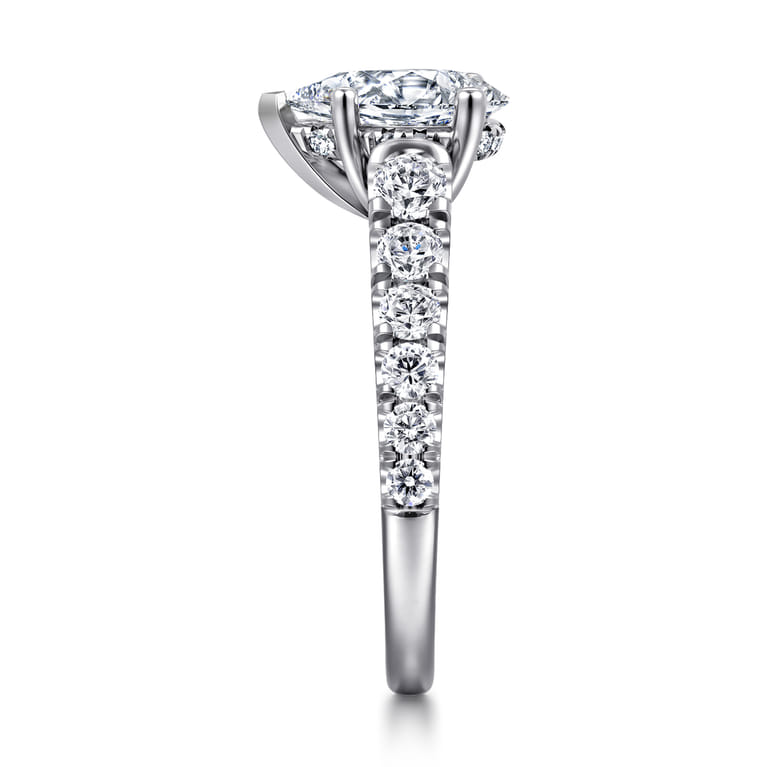 Piper - 14K White Gold Pear Shape Diamond Engagement Ring - 0.77 ct - Shot 5