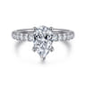 Amira - 14K White Gold Pear Shape Diamond Engagement Ring - 0.52 ct
