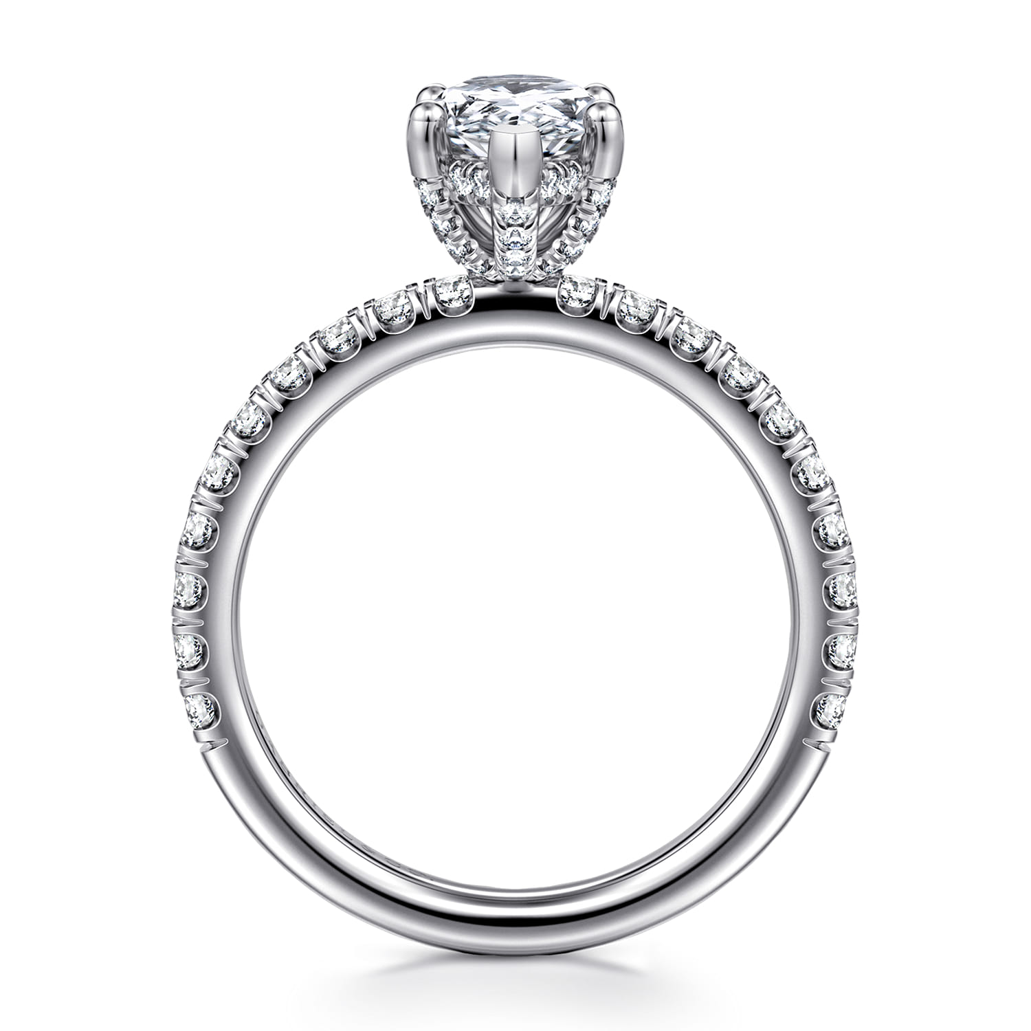 Amira - 14K White Gold Pear Shape Diamond Engagement Ring - 0.52 ct - Shot 2