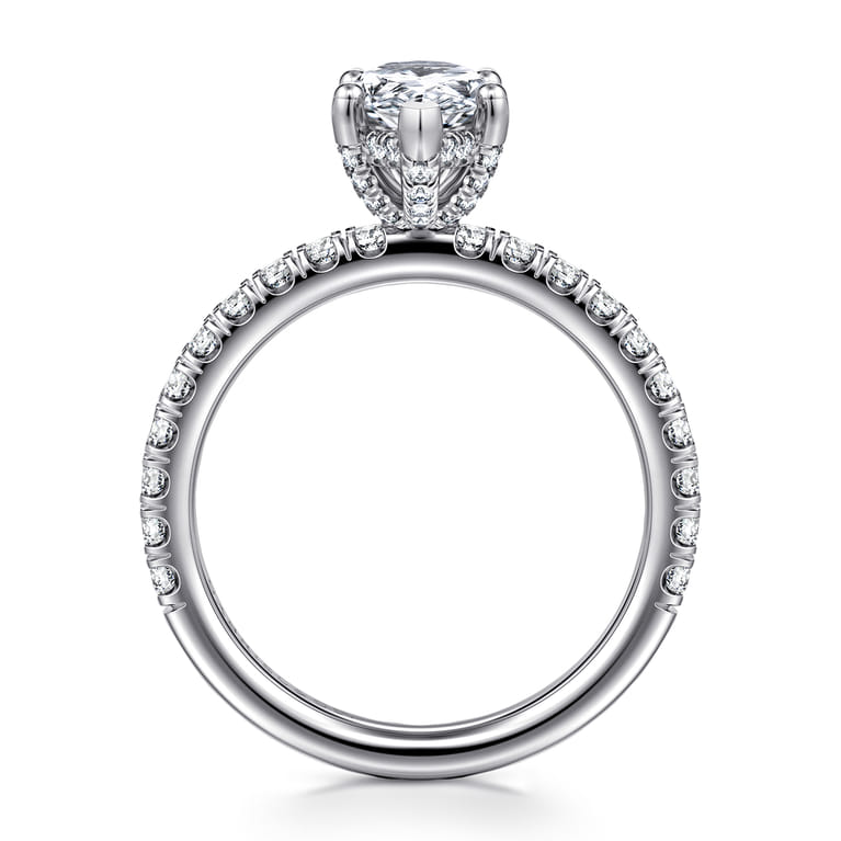 Amira - 14K White Gold Pear Shape Diamond Engagement Ring - 0.52 ct - Shot 2