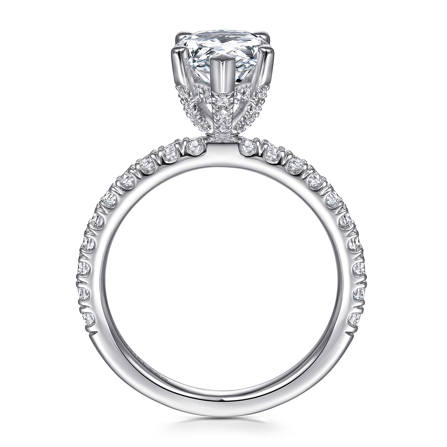 Amira - 14K White Gold Pear Shape Diamond Engagement Ring - 0.55 ct - Shot 2