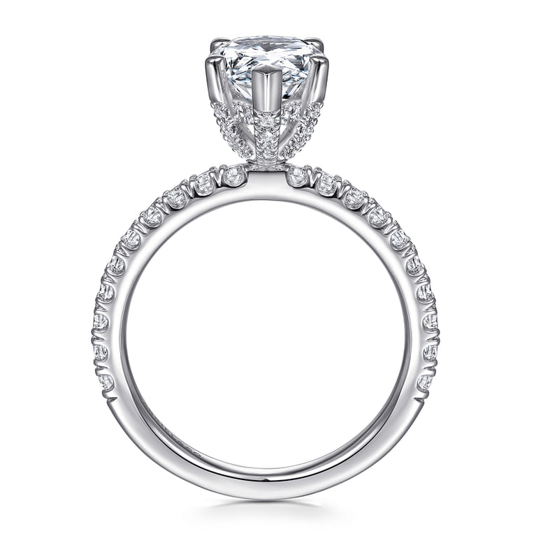 Amira - 14K White Gold Pear Shape Diamond Engagement Ring - 0.55 ct - Shot 2