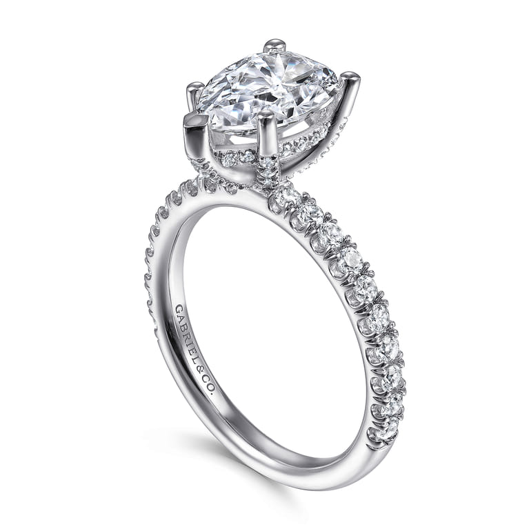 Amira - 14K White Gold Pear Shape Diamond Engagement Ring - 0.55 ct - Shot 3