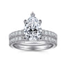 Amira - 14K White Gold Pear Shape Diamond Engagement Ring - 0.55 ct