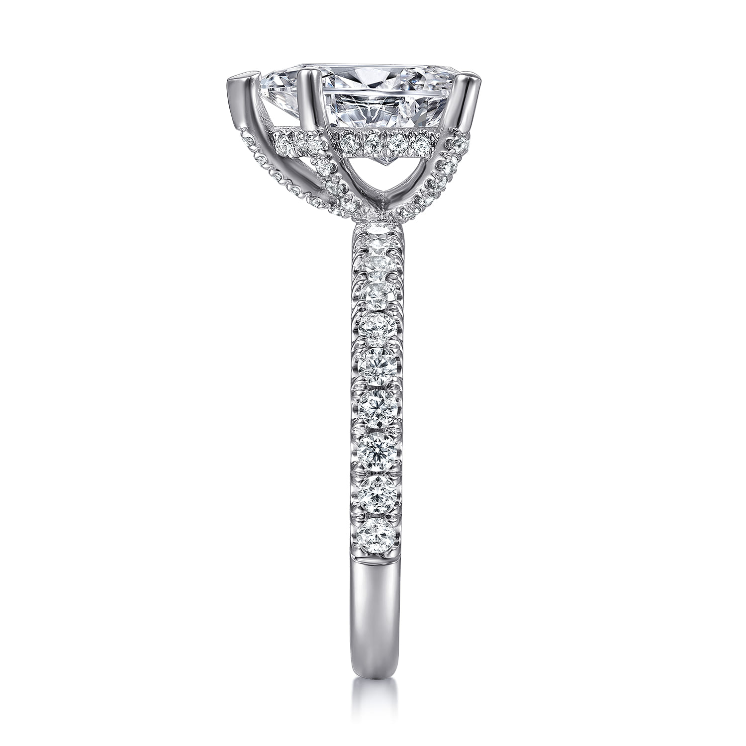 Amira - 14K White Gold Pear Shape Diamond Engagement Ring - 0.55 ct - Shot 5