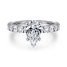 Brosnan - 14K White Gold Pear Shape Diamond Engagement Ring - 1.1 ct