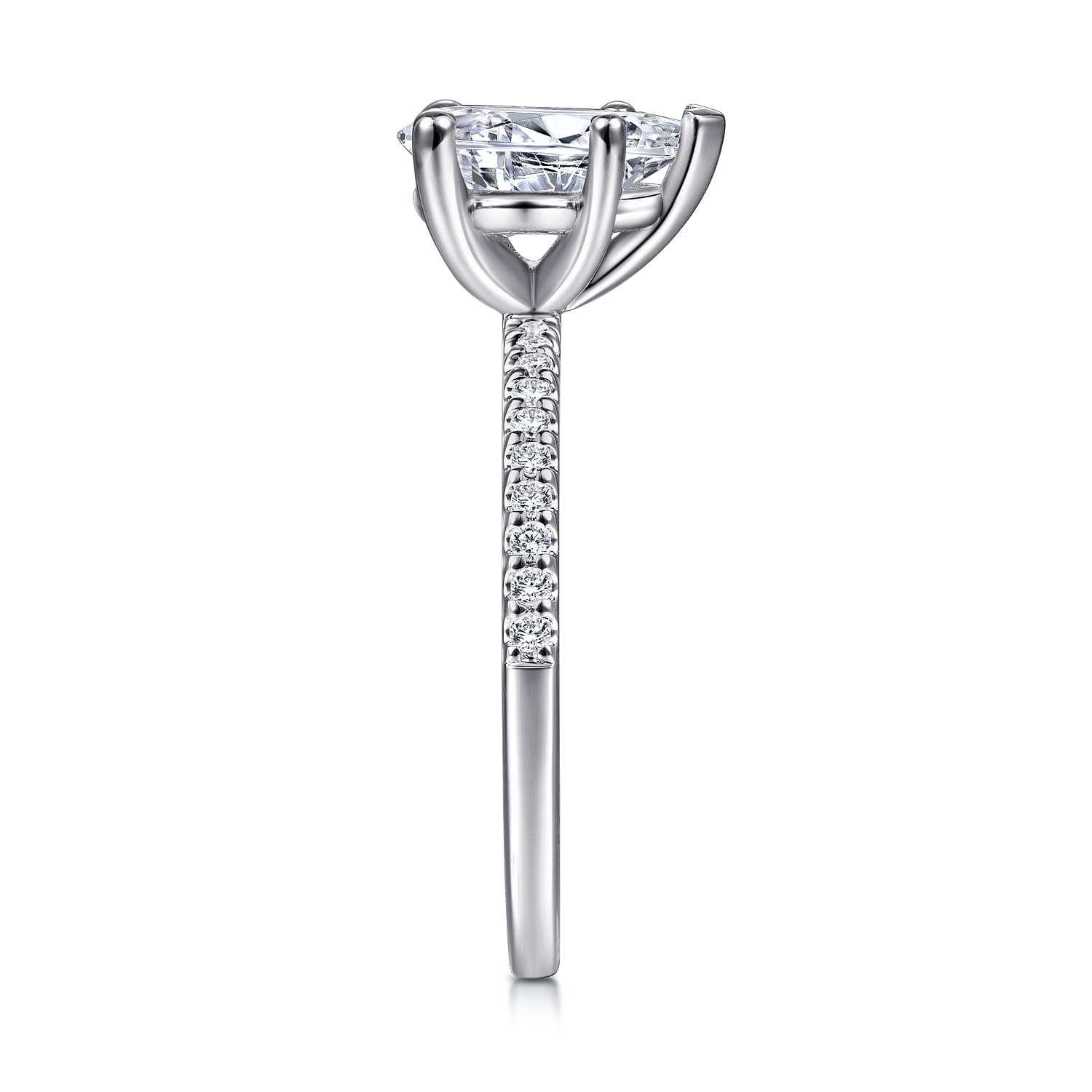 Amata - 14K White Gold Pear Shape Diamond Engagement Ring - 0.14 ct - Shot 5