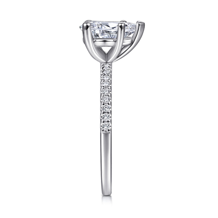 Amata - 14K White Gold Pear Shape Diamond Engagement Ring - 0.14 ct - Shot 5