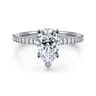 Amata - 14K White Gold Pear Shape Diamond Engagement Ring - 0.15 ct