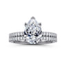 Amata - 14K White Gold Pear Shape Diamond Engagement Ring - 0.15 ct