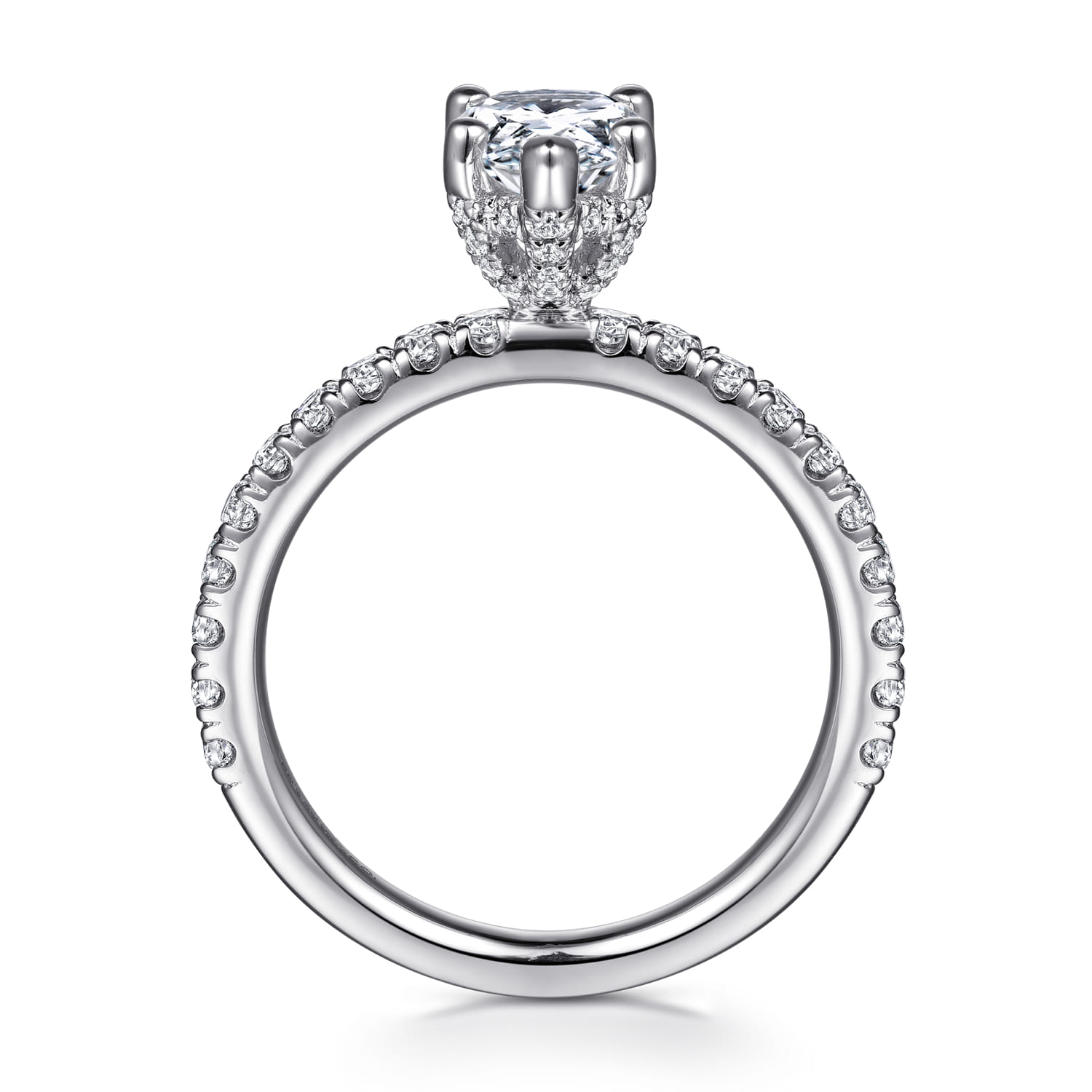 Ulani - 14K White Gold Pear Shape Diamond Engagement Ring - 0.51 ct - Shot 2