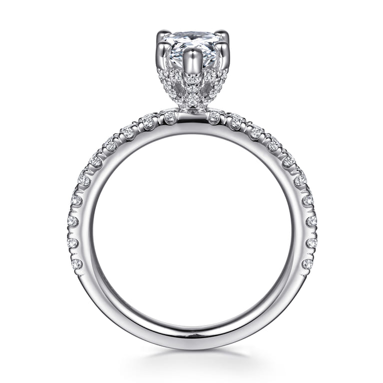 Ulani - 14K White Gold Pear Shape Diamond Engagement Ring - 0.51 ct - Shot 2