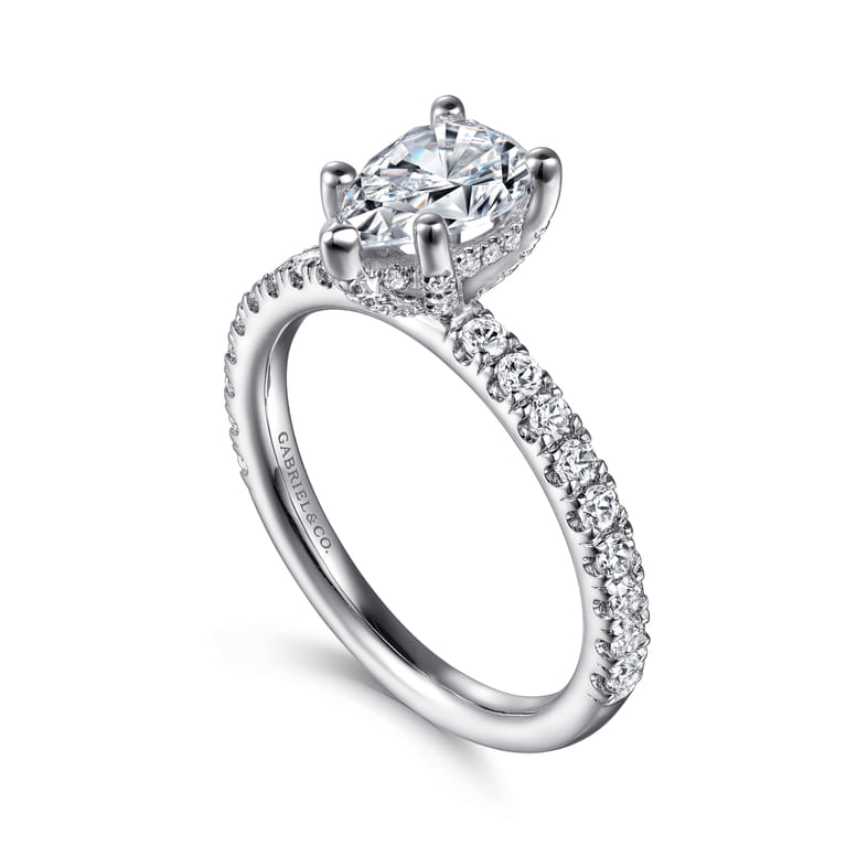 Ulani - 14K White Gold Pear Shape Diamond Engagement Ring - 0.51 ct - Shot 3