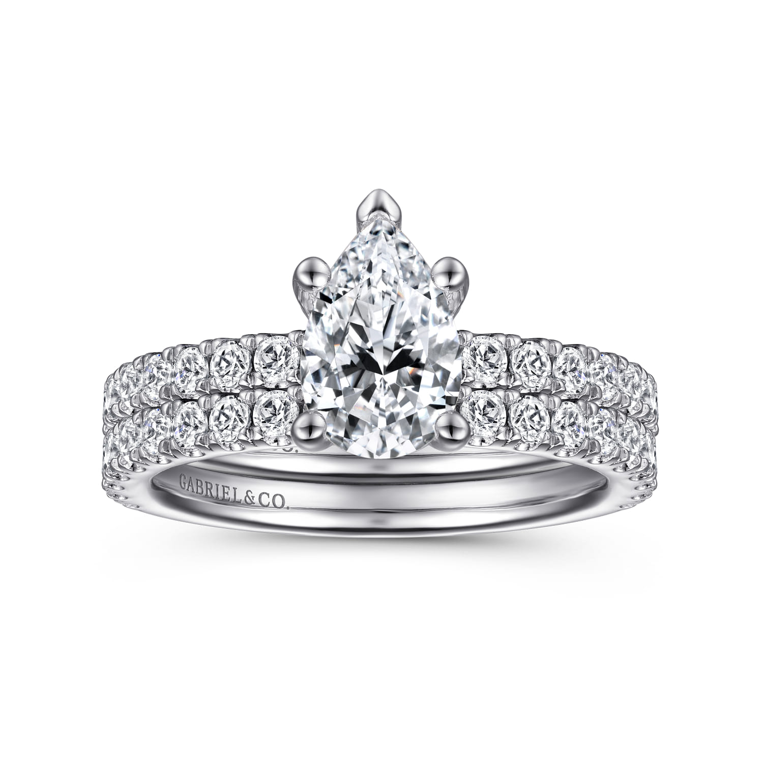 Ulani - 14K White Gold Pear Shape Diamond Engagement Ring - 0.51 ct - Shot 4