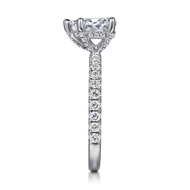 Ulani - 14K White Gold Pear Shape Diamond Engagement Ring - 0.51 ct - Shot 5