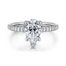 Broderick - 14K White Gold Pear Shape Diamond Engagement Ring - 0.3 ct