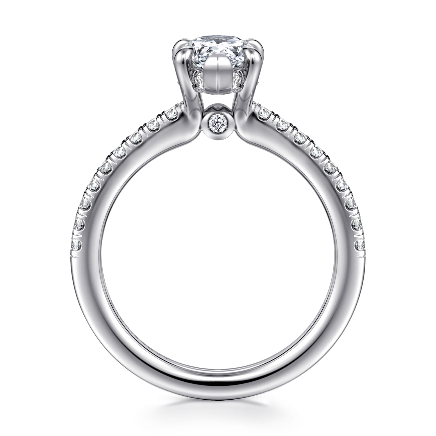 Broderick - 14K White Gold Pear Shape Diamond Engagement Ring - 0.3 ct - Shot 2