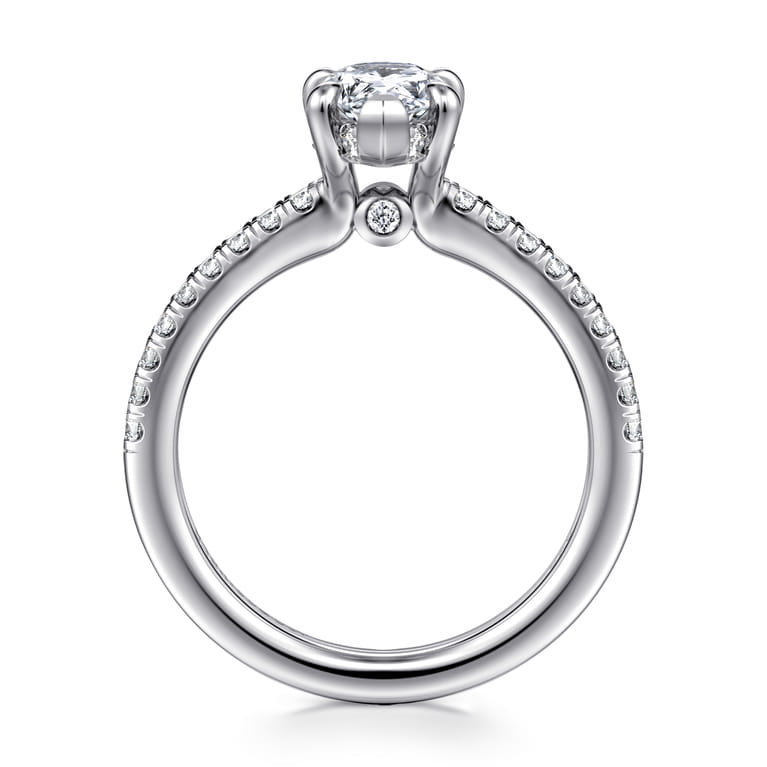 Broderick - 14K White Gold Pear Shape Diamond Engagement Ring - 0.3 ct - Shot 2
