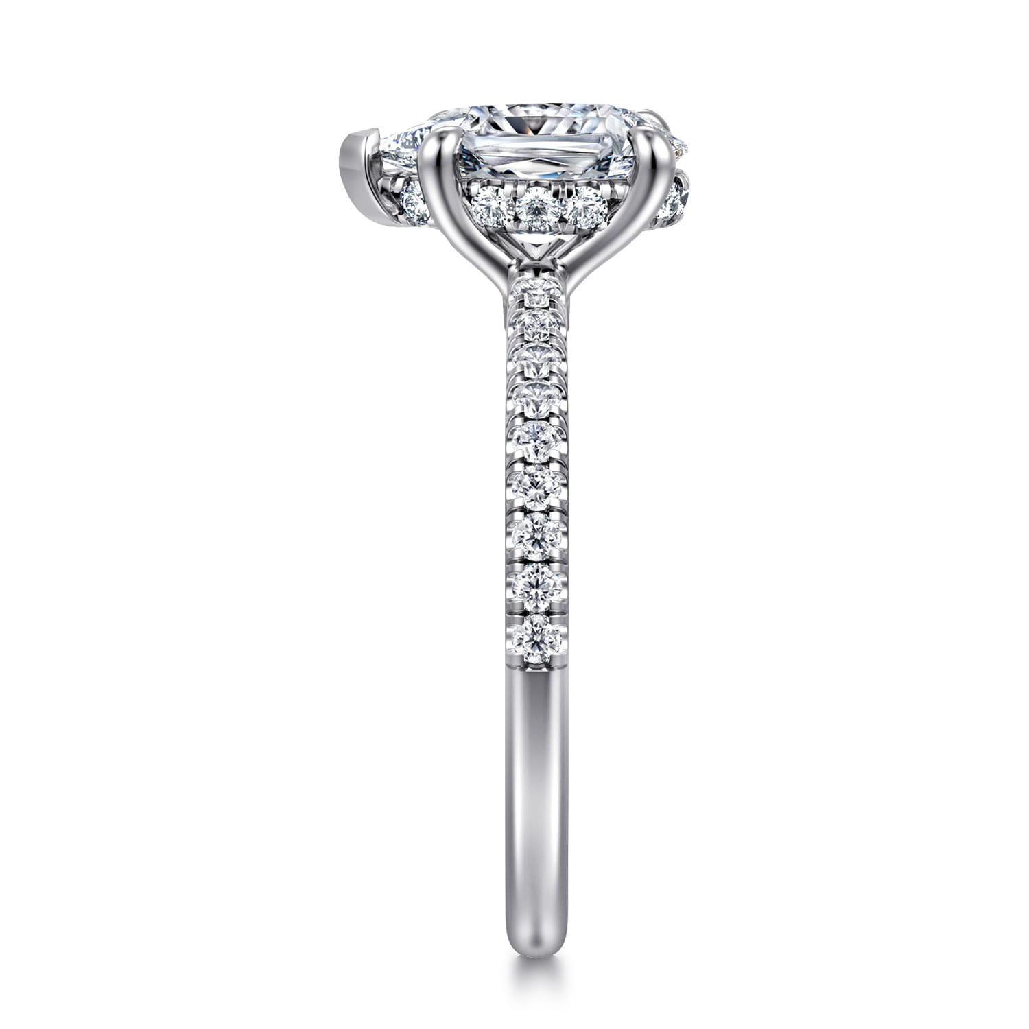 Broderick - 14K White Gold Pear Shape Diamond Engagement Ring - 0.3 ct - Shot 4