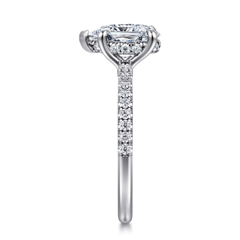 Broderick - 14K White Gold Pear Shape Diamond Engagement Ring - 0.3 ct - Shot 4