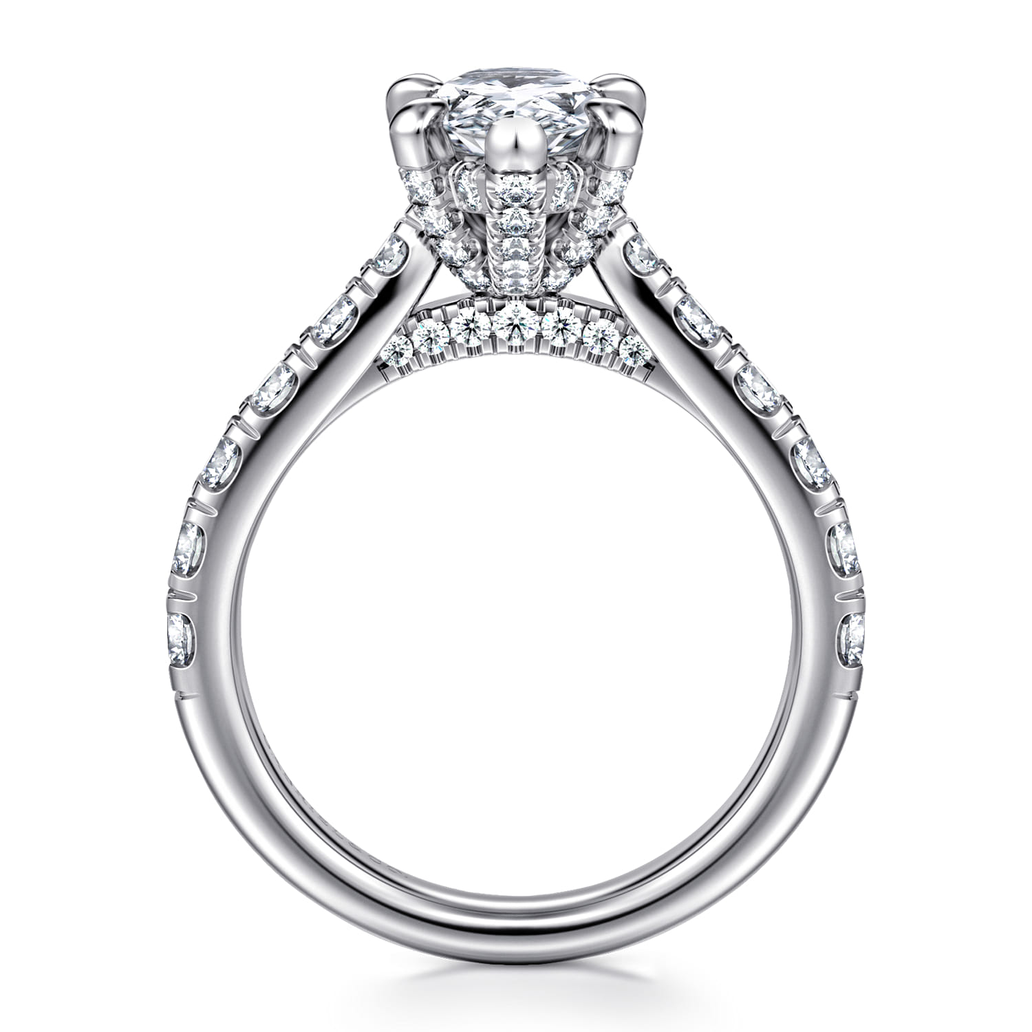 Sarita - 14K White Gold Pear Shape Diamond Engagement Ring - 0.95 ct - Shot 2