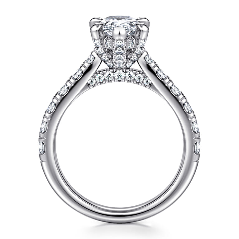Sarita - 14K White Gold Pear Shape Diamond Engagement Ring - 0.95 ct - Shot 2