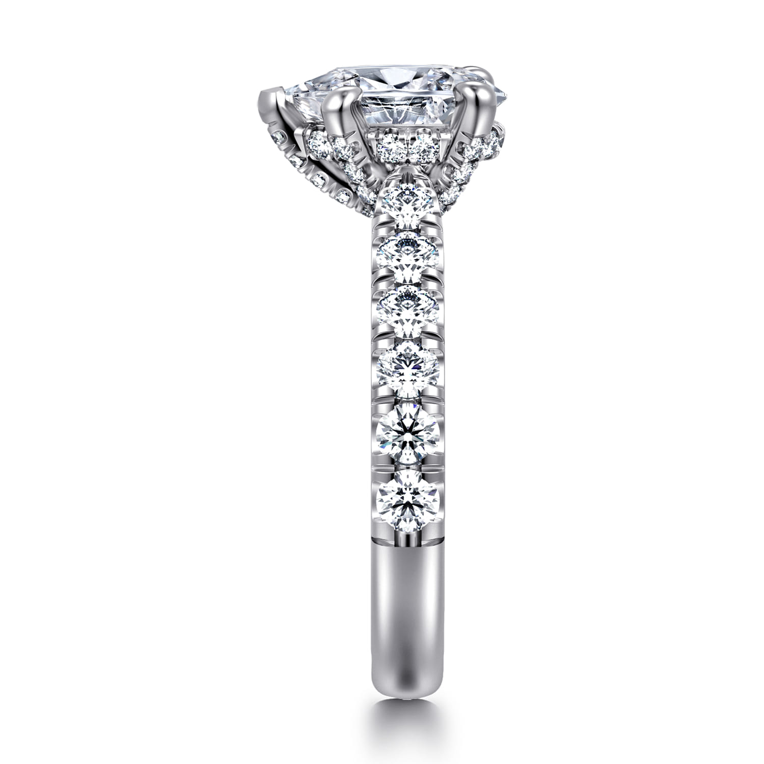 Sarita - 14K White Gold Pear Shape Diamond Engagement Ring - 0.95 ct - Shot 4
