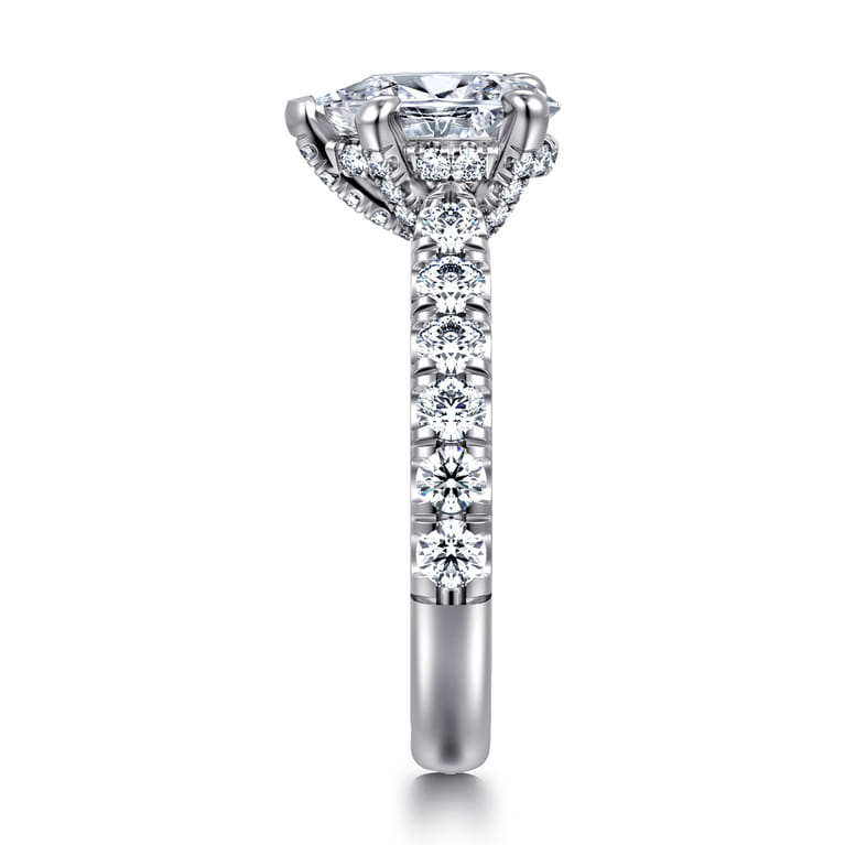 Sarita - 14K White Gold Pear Shape Diamond Engagement Ring - 0.95 ct - Shot 4