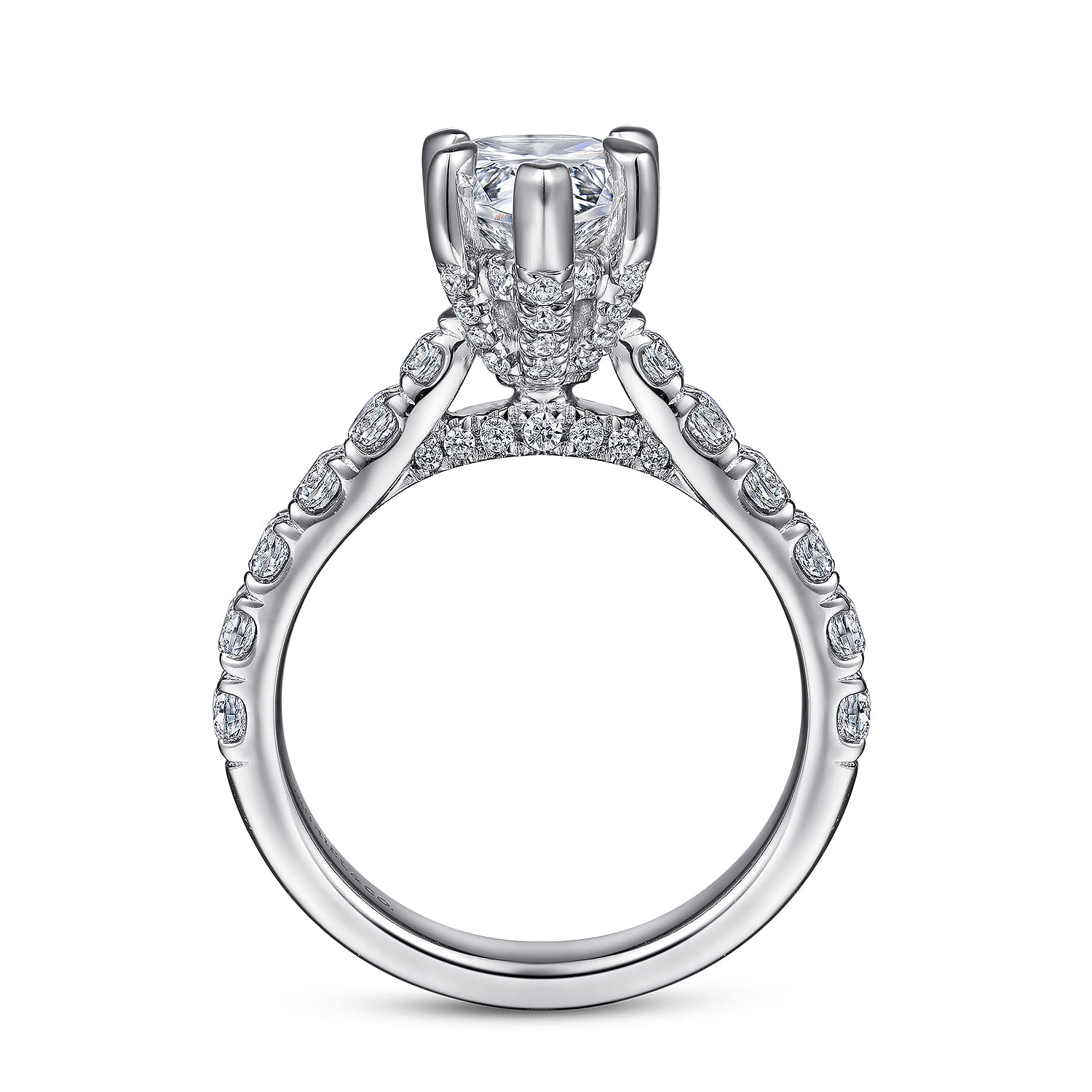 Sarita - 14K White Gold Pear Shape Diamond Engagement Ring - 0.95 ct - Shot 2