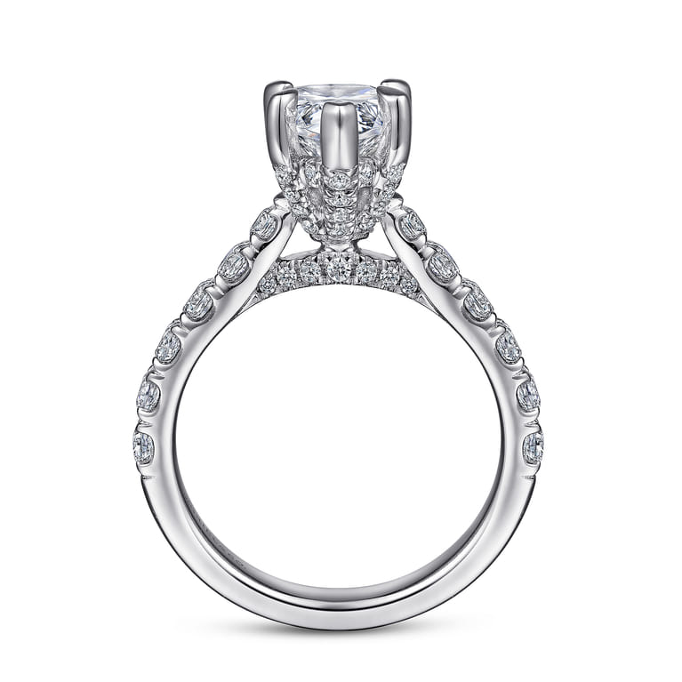 Sarita - 14K White Gold Pear Shape Diamond Engagement Ring - 0.95 ct - Shot 2