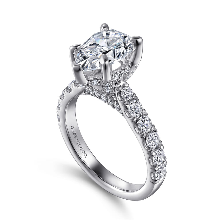 Sarita - 14K White Gold Pear Shape Diamond Engagement Ring - 0.95 ct - Shot 3