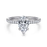 Evelyn - 14K White Gold Pear Shape Diamond Engagement Ring - 0.18 ct