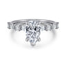 Juliet - 14K White Gold Pear Shape Diamond Engagement Ring - 0.47 ct