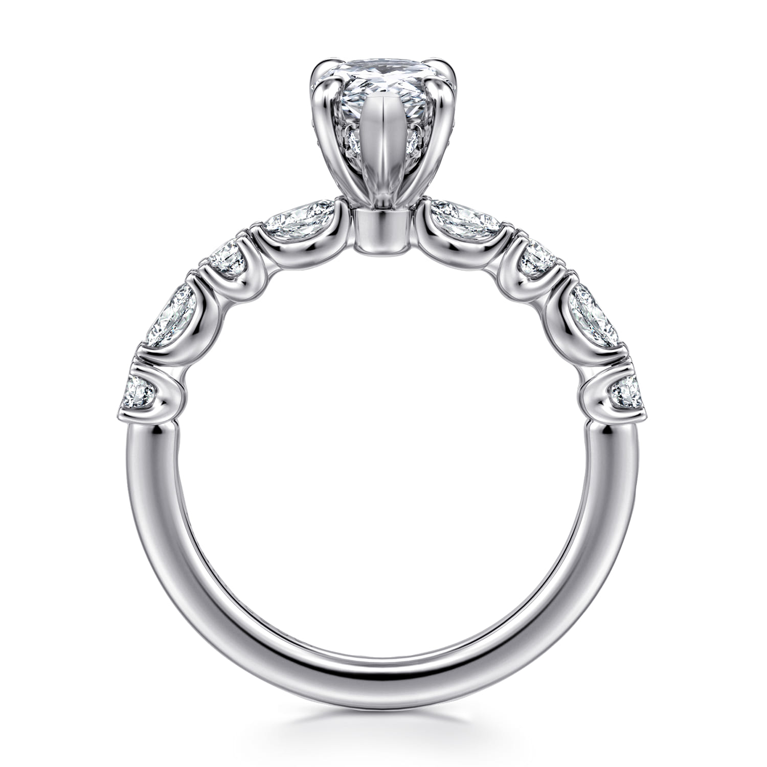 Juliet - 14K White Gold Pear Shape Diamond Engagement Ring - 0.47 ct - Shot 2