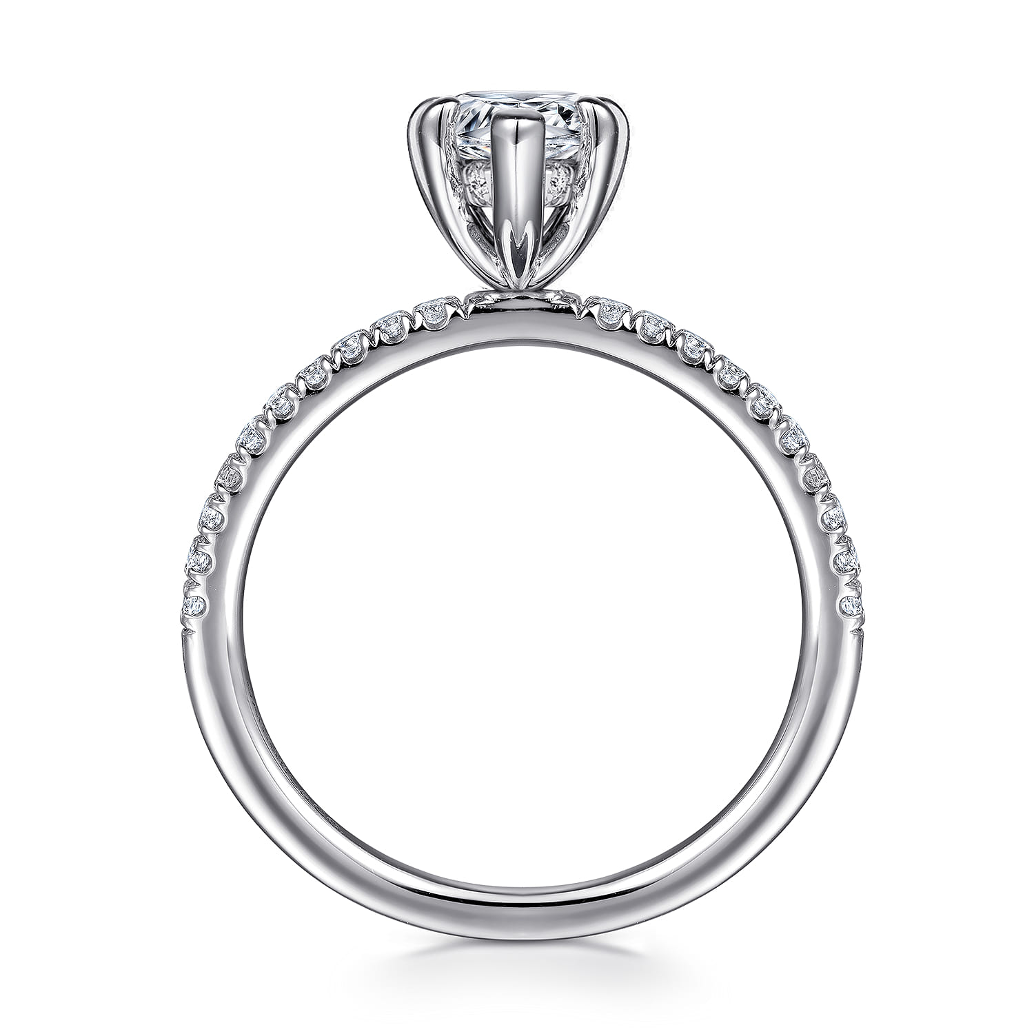 Stasia - 14K White Gold Pear Shape Diamond Engagement Ring - 0.21 ct - Shot 2