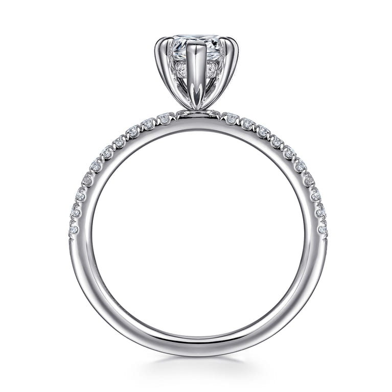 Stasia - 14K White Gold Pear Shape Diamond Engagement Ring - 0.21 ct - Shot 2